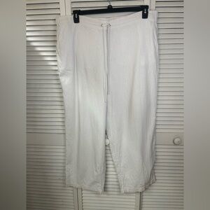 Vince Camuto White Drawstring Casual Linen Pants Size 3X